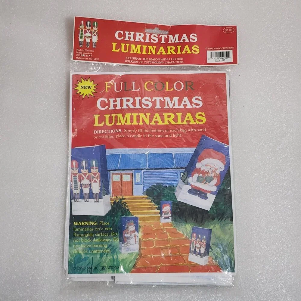Full Color‎ Christmas Luminarias 6 Bags Vintage 1996 Magic Creations New